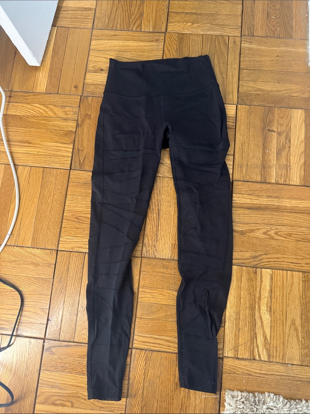 lululemon athletica Black High-Rise Mesh Panel Leggings